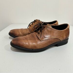 Ecco Mens Melbourne Lace Tie Casual Dress Oxfords 621634 Amber Brown Size 9